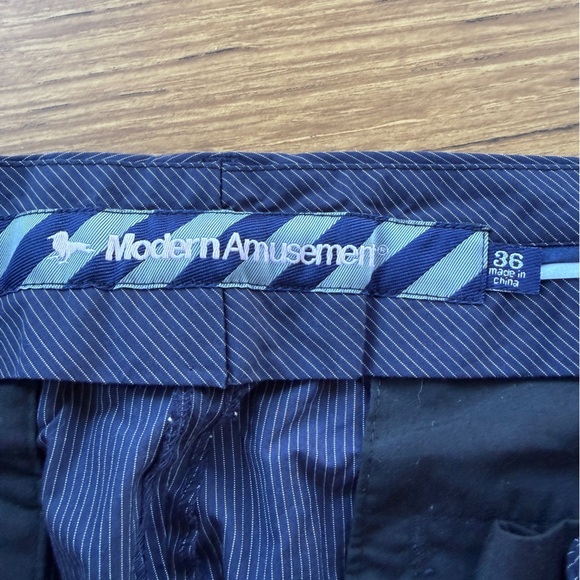 NWT Modern Amusement Pinstripe Slacks Navy 36x33 Men’s Cotton - Picture 6 of 8